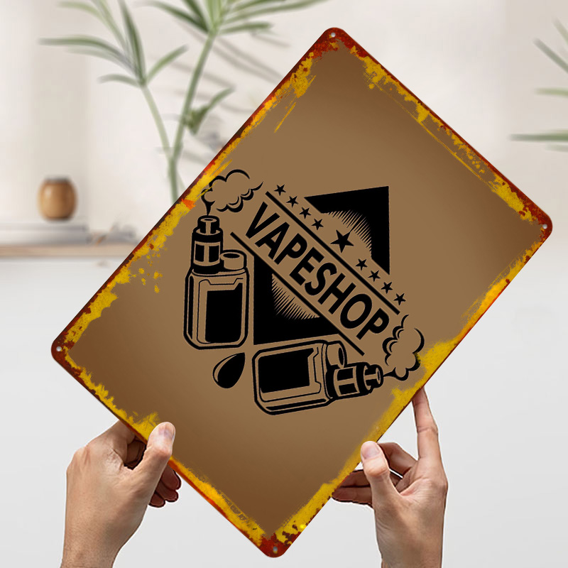 Vape Shop Logo Tinplate Poster - Vaping Shop ulasan dan harga
