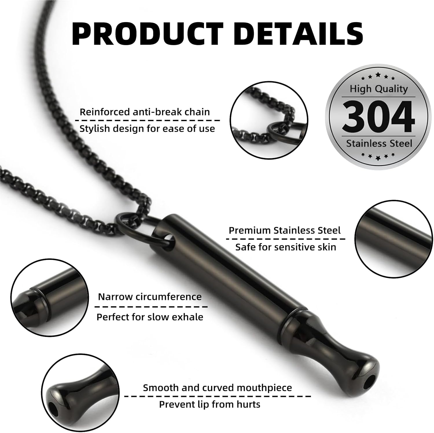 Titanium Steel Breathing Neckl - Accessories For Vaping ulasan dan harga